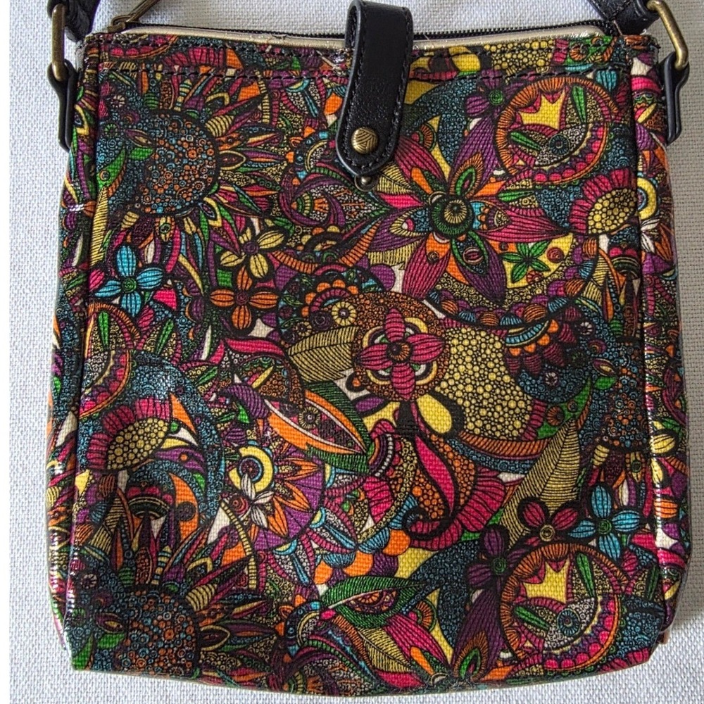 The Sakroots Artist Circle Crossbody Bag Vibrant Rainbow Desert Design Funky - Picture 6 of 9